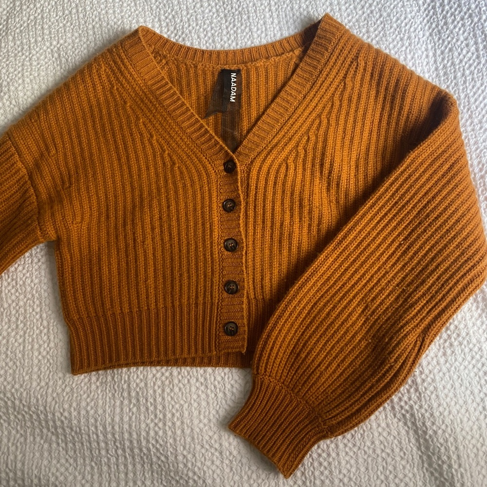 Naadam Wool and Cashmere Cropped Cardigan